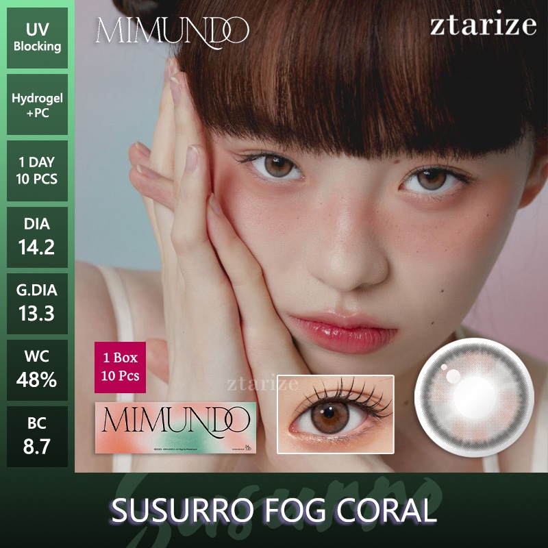 ztarize - Ready Stock - MIMUNDO LENS 🇰🇷 Susurro Fog Coral 1 Day Daily 1 Box 10P - Mimundo x Hapa Kri