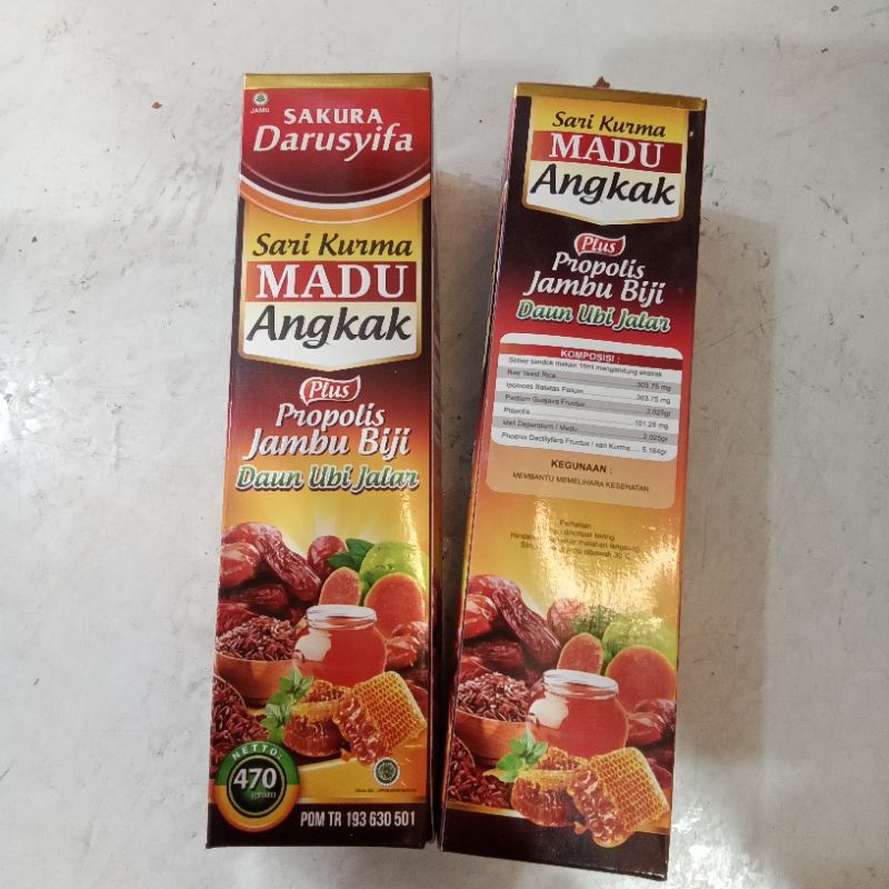 

Sari kurma madu angkak 470gr plus jambu biji propolis daun ubi jalar
