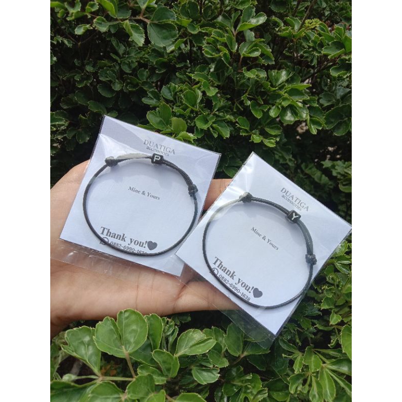 Gelang Tali Couple Huruf Dadu