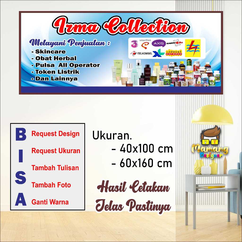 Custom Banner Spanduk MMT Toko Obat dan Toko Aksesoris bb