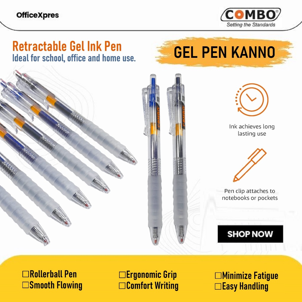 

Retractable pen / Pulpen Cetek / Pulpen Hitam / Pulpen Biru / Pulpen Gel / Round tip Bolpoin KANNO