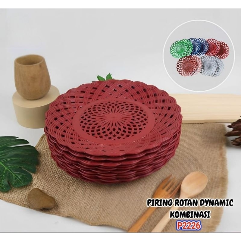 PIRING PALSTIK MOTIF ANYAM ROTAN 1 lusin