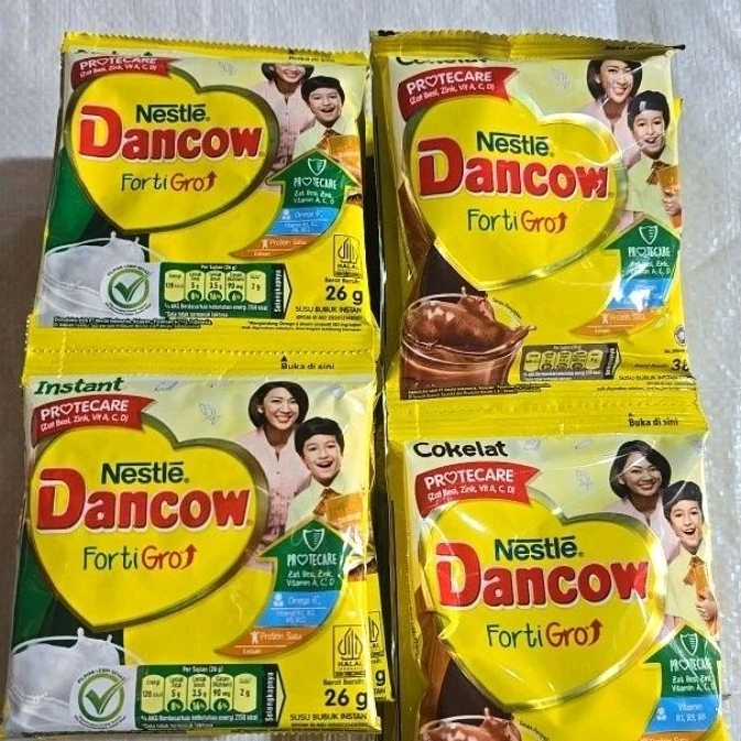 

Susu dancow rasa vanila dan coklat renteng isi 10