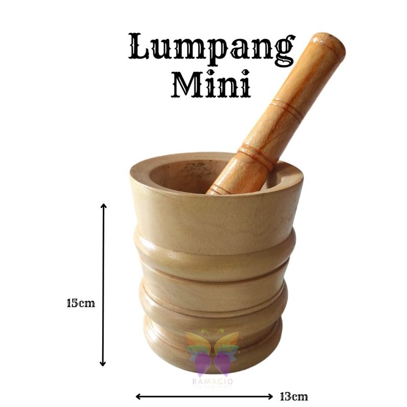 LUMPANG KAYU MINI LUMPANG KAYU KECIL ALAT TUMBUK KAYU UKURAN KECIL MURAH AWET TAHAN LAMA
