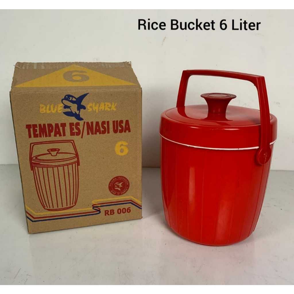 RICE BUCKET BLUESHARK 8L & 6L / TERMOS NASI 6 LITER / 8 LITER + Centong - Termos Es / Rice Bucket / 