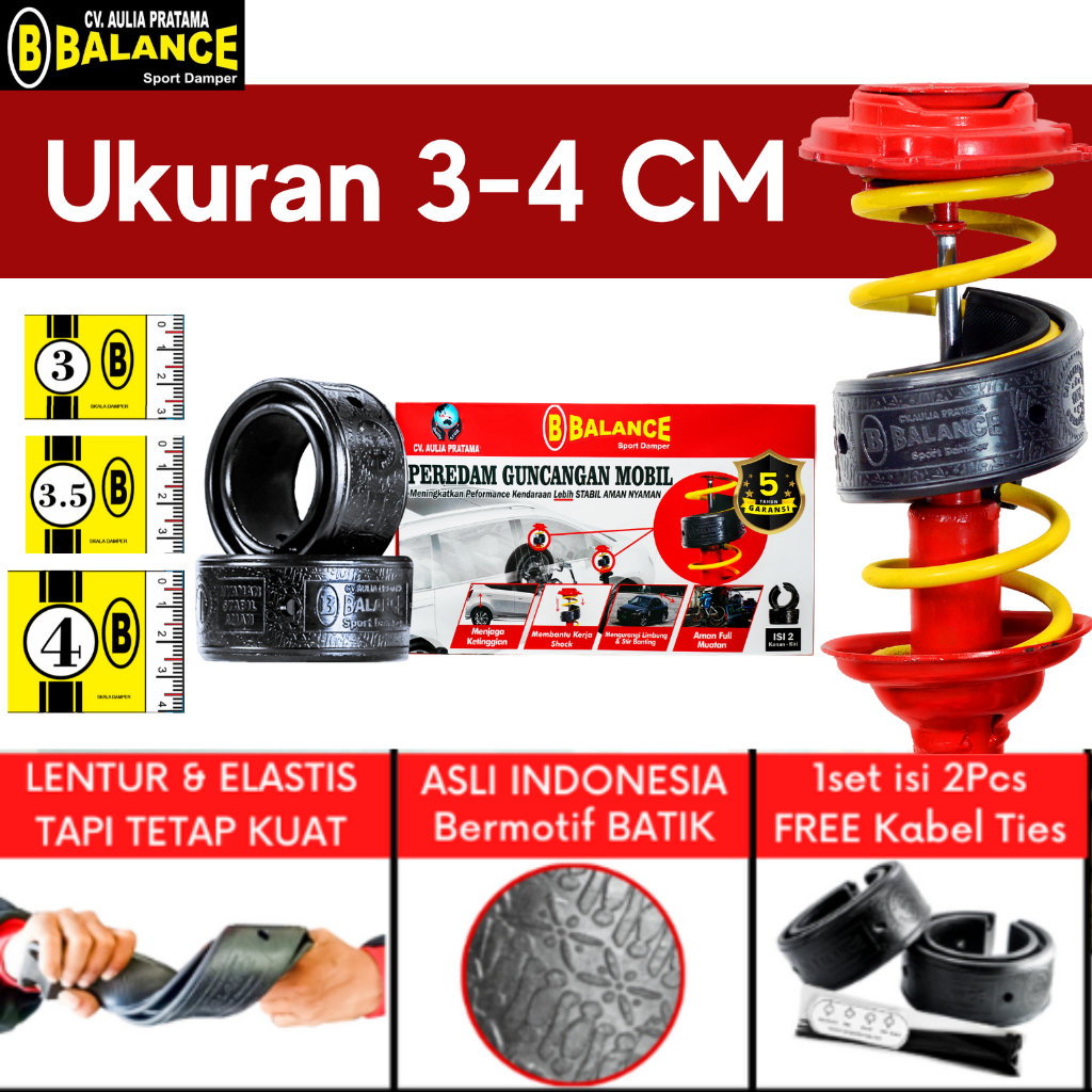 Peredam Guncangan Shock mobil Balance Damper Khusus Ukuran 3 CM 3,5 CM 4 CM Garansi 5 Tahun
