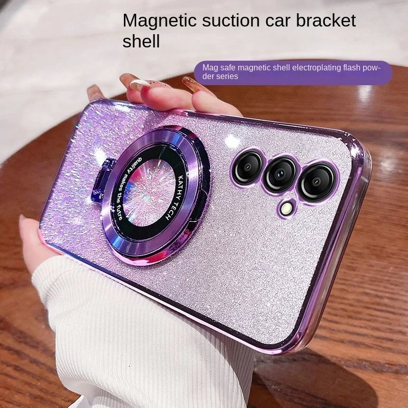 Soft Case Samsung M15 A50 A50s A30s A52 A52s 4G 5G Glitter Ring Magnetic Holder Premium