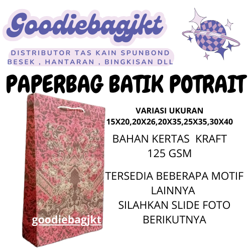 

Paper Bag Batik / POLOS 25x35x9 Isi 12pcs Ukuran folio SOVENIR