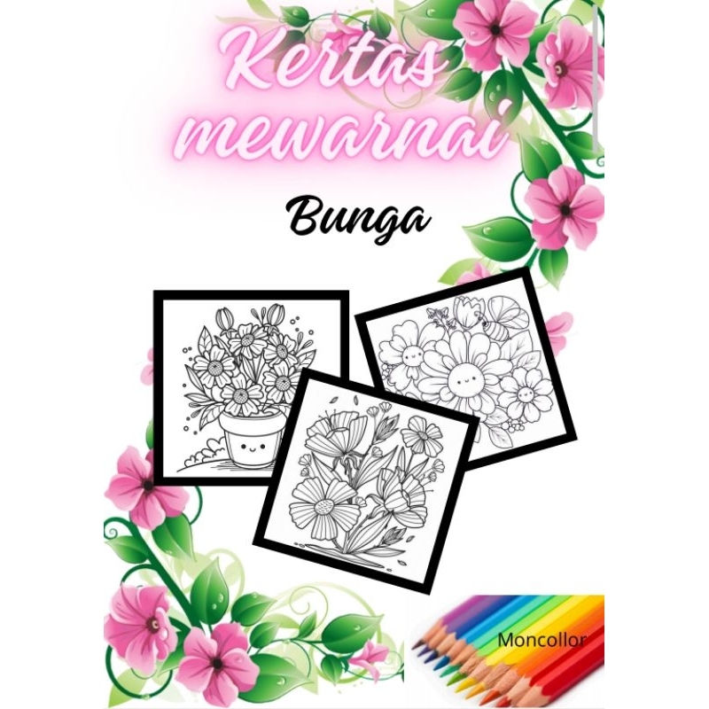 

kertas mewarnai tema bunga