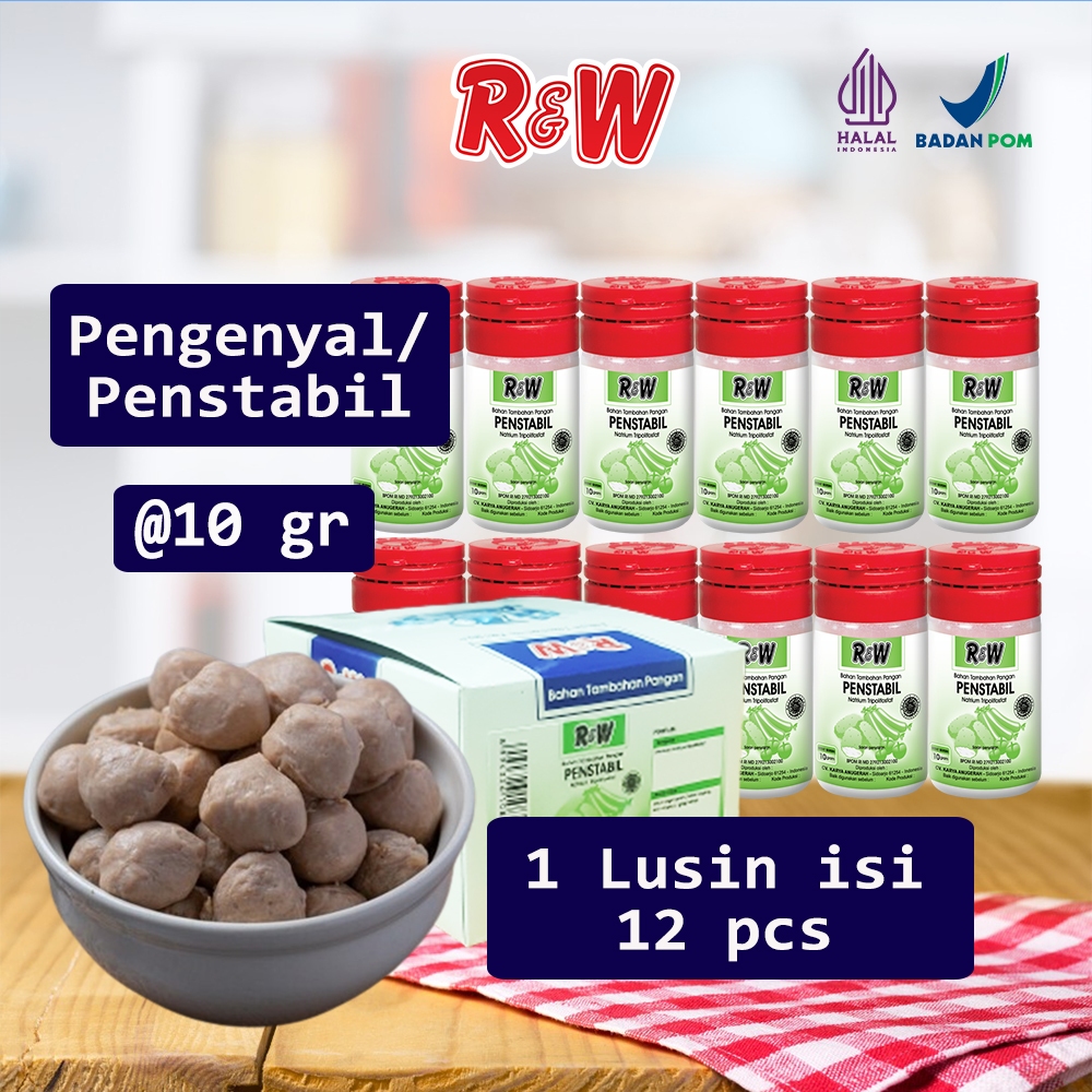 

Pengenyal Penstabil Bakso Mie Nugget Halal Rajawali R&W RW 10 g 1 Lusin