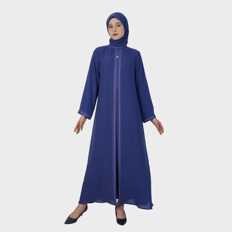 Hikmat Abaya A4823 Wanita Warna White & Blue