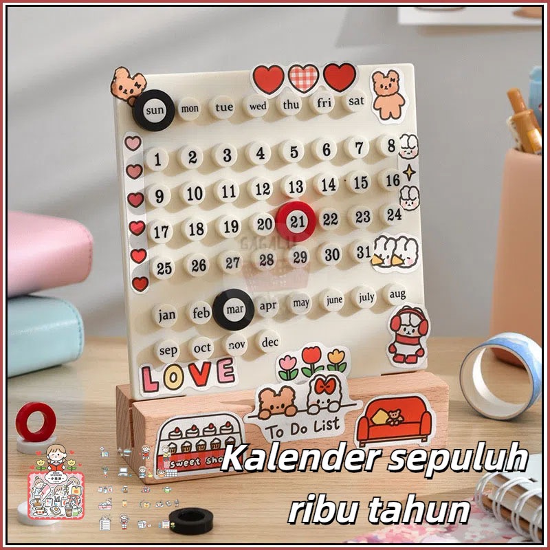 

GAGALU Kalender Meja Abadi Permanent Calendar Diy Kalender