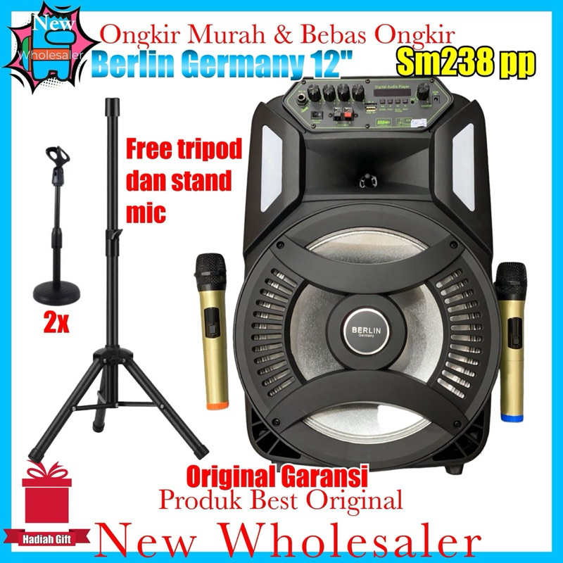 Speaker aktif Portable wireless 2 mic handheld Berlin germany 12 inch