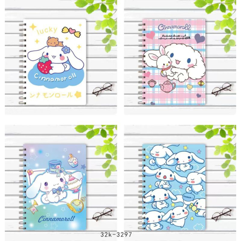 

4PCS - Notebook Buku Catatan A5 Ring Motif Kartun Lucu Buku Tulis Karakter Lucu Isi 60 Halaman Notebook Ring 4pcs