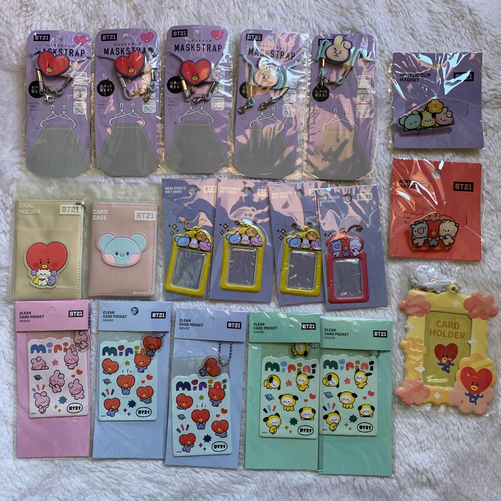 Merch Official BT21 BTS card holder keyring strap mask strap card case