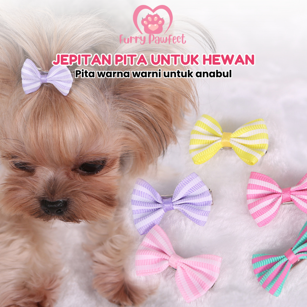Jepitan Rambut Bentuk Pita untuk Anjing / Kucing Aksesoris Anjing Kucing Lucu Anabul - Jepit Rambut 