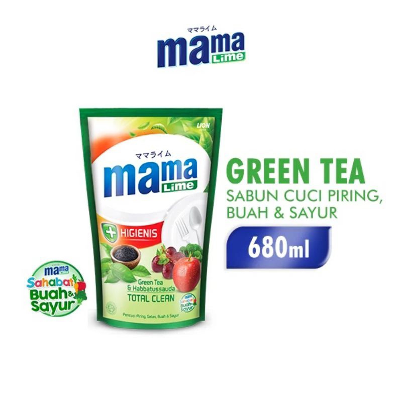 Mama Lemon Green Tea Buah & Sayur 680 ml