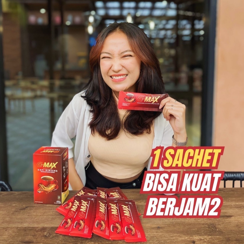 

G-MAX Kopi Ginseng Stamina Pria Dewasa Kuat Tahan Lama 1 Sachet @30 Gram Kopi Ginseng Rasa Gula Aren - Kopi G-Max Original (Privasi Aman)