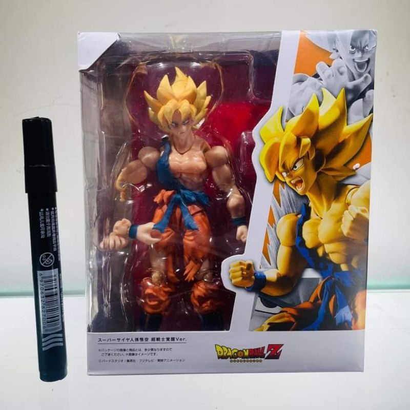mainan action figureshf son gokou super super warrior awakening ver.shfiguarts recast bandaidragon b