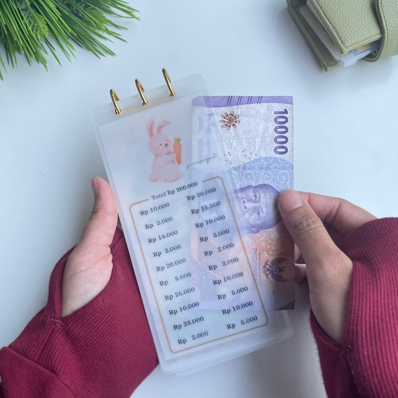 

(model Long) saving challenge with ring / tantangan menabung dalam amplop nominal kecil