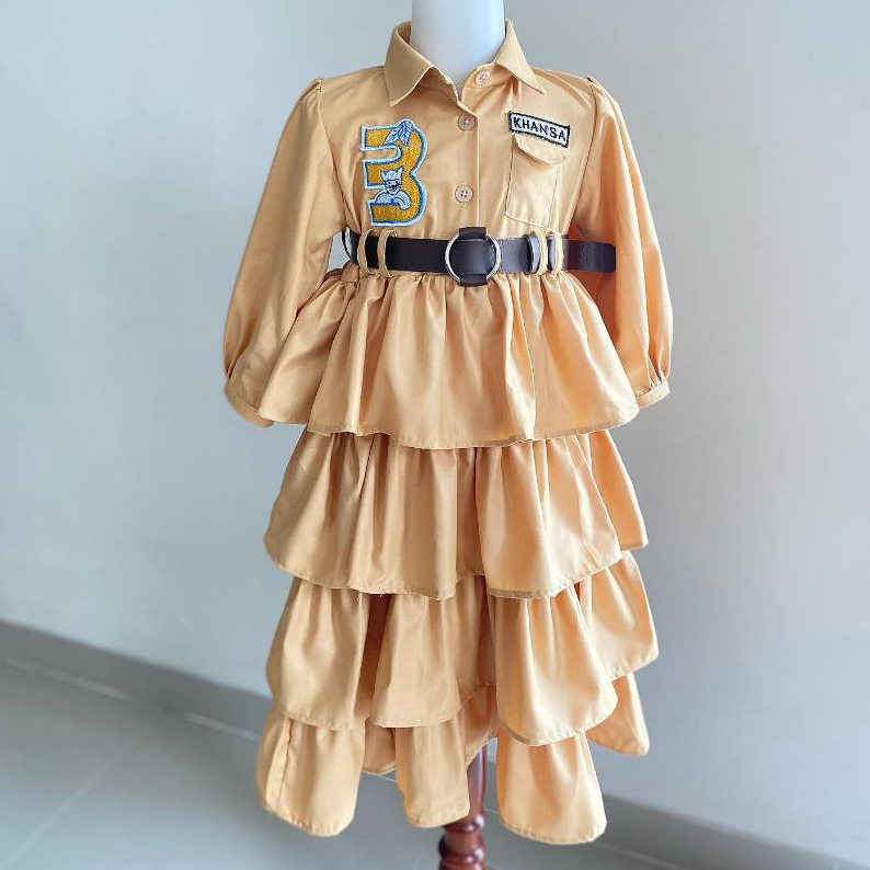 Safari Dress / Kostum Ruffle Safari Dress / Dress Safari / Kostum Jungle Safari / Gaun Karakter Anak