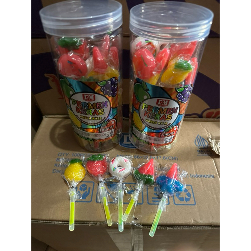 

DSM Permen Lollipop Stick Warna Bisa Menyala Isi 30pcs