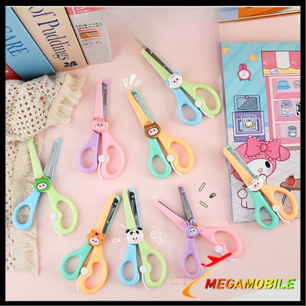 

MM Gunting Portabel Mini Scissors Gunting Lucu Alat Tulis Anak Sekolah Kartun Diy Motif Karakter Hewan Lucu