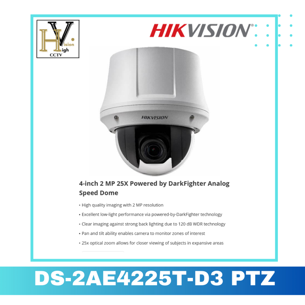 CAMERA CCTV ANALOG PTZ HIKVISION DS-2AE4225T-D3 2MP 25X ZOOM