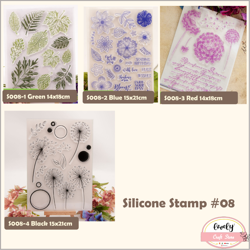 

LovelyCraftStore | Silicone Stamp S 08 ~ Transparent Silicone rubber Clear Stamp "Colorful Plants" for Journal, bujo, cards, art craft, scrapbook