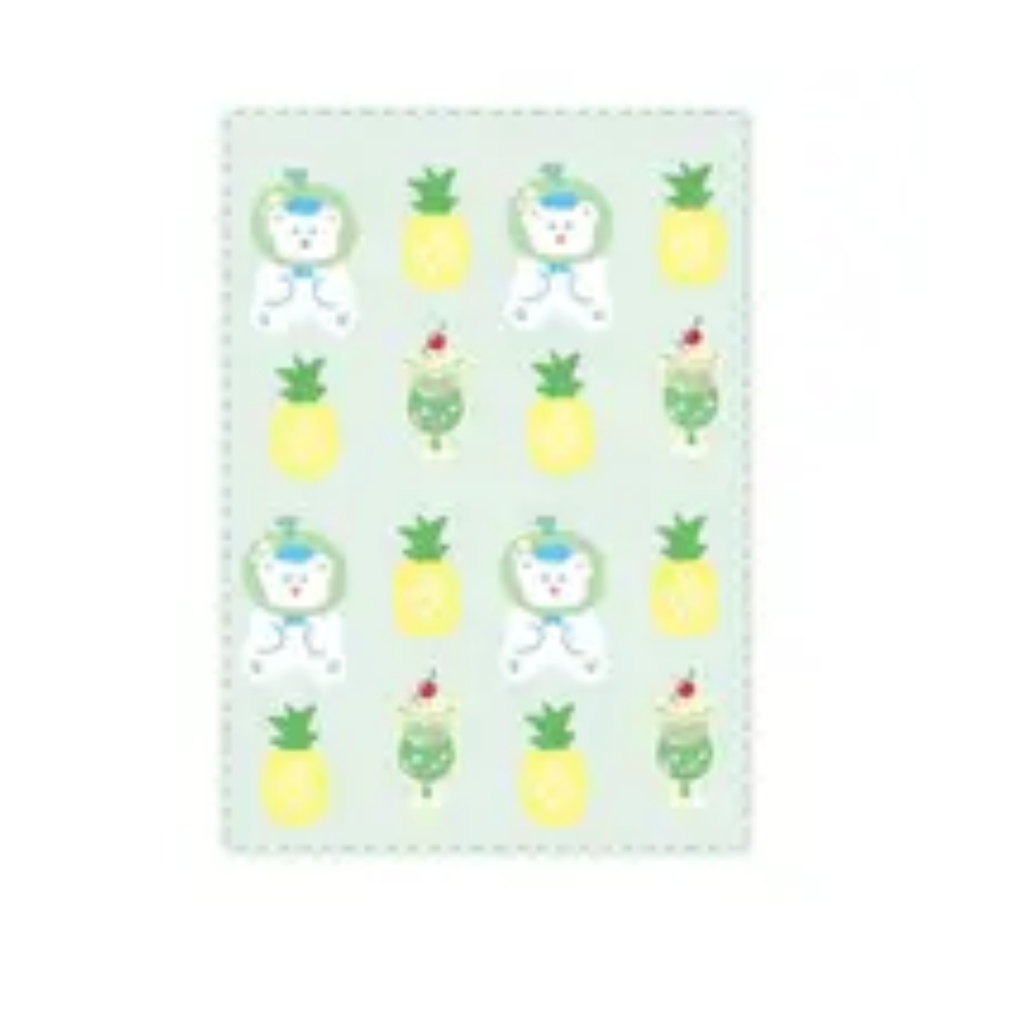 Miniso Blanket HoHo Bear Summer Sparkling Ice Series - Green/Selimut Miniso Seri Es Berkilau Musim P