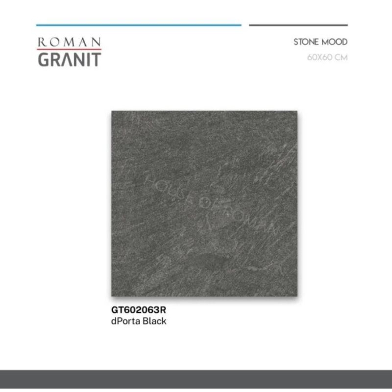 Roman Granit GT602063R dPorta Black 60x60 / granit hitam / granit batu alam / granit teras / granit 