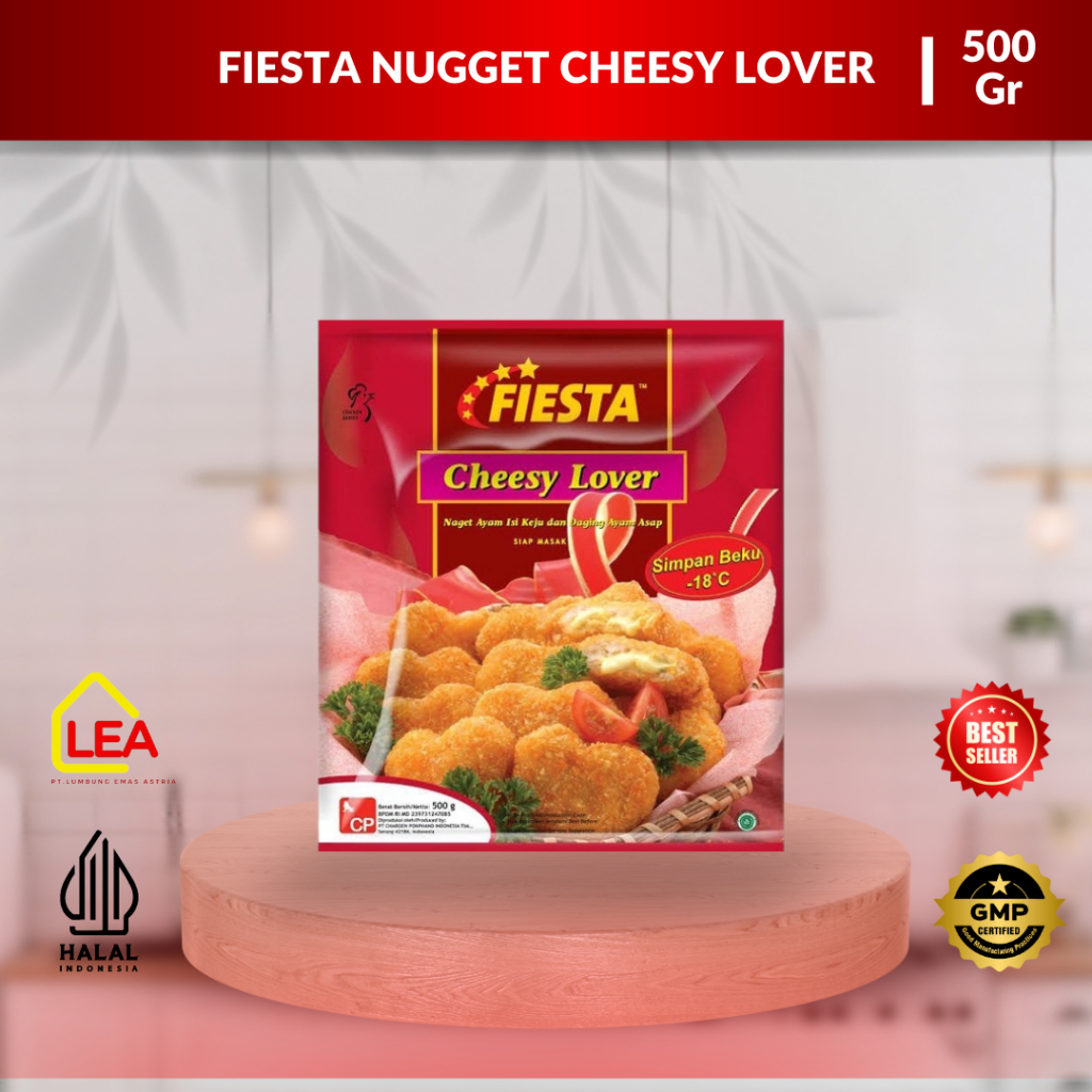 

Fiesta Nugget Cheesy Lover 500gr / Nuget Daging Ayam Isi Keju