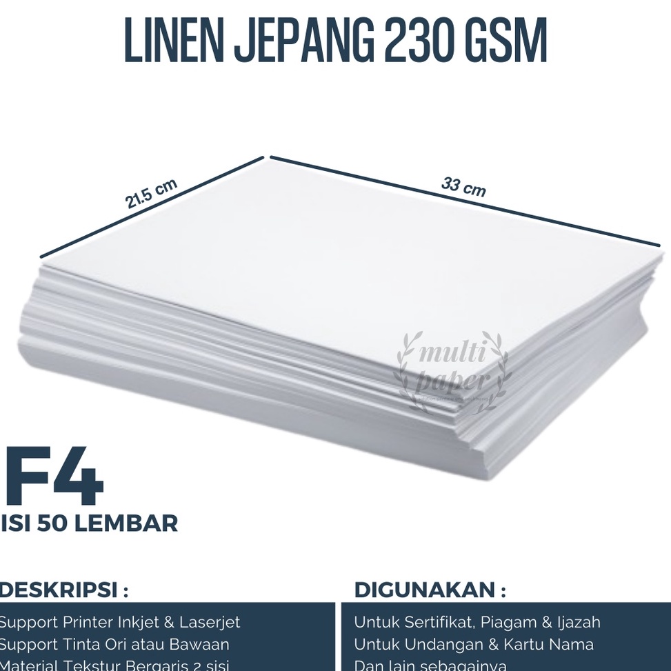 

KODE PRODUK HKVUY8453 Kertas Sertifikat F4 Linen isi 5 lembar Kertas Piagam Linen F4