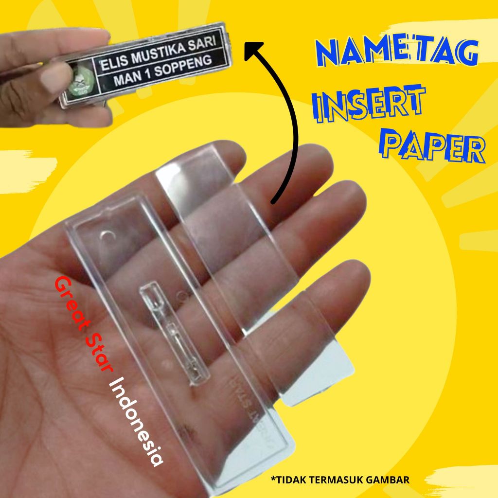 

NAME TAG INSERT PAPER I Bahan Papan Nama Dada Insert ECERAN/PCS