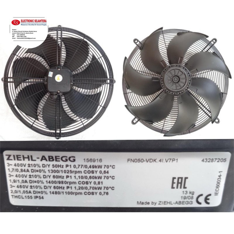 axial fan condensor ZIEHL-ABEGG FN 050 VDK 3phase 400V