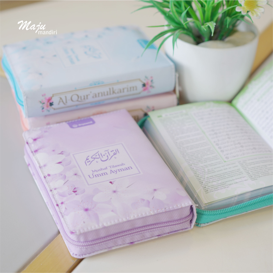 Mushaf Tilawah Umm Ayman Alquran wanita cantik terjemahan kecil resleting A6 Al-Quran Syaamil