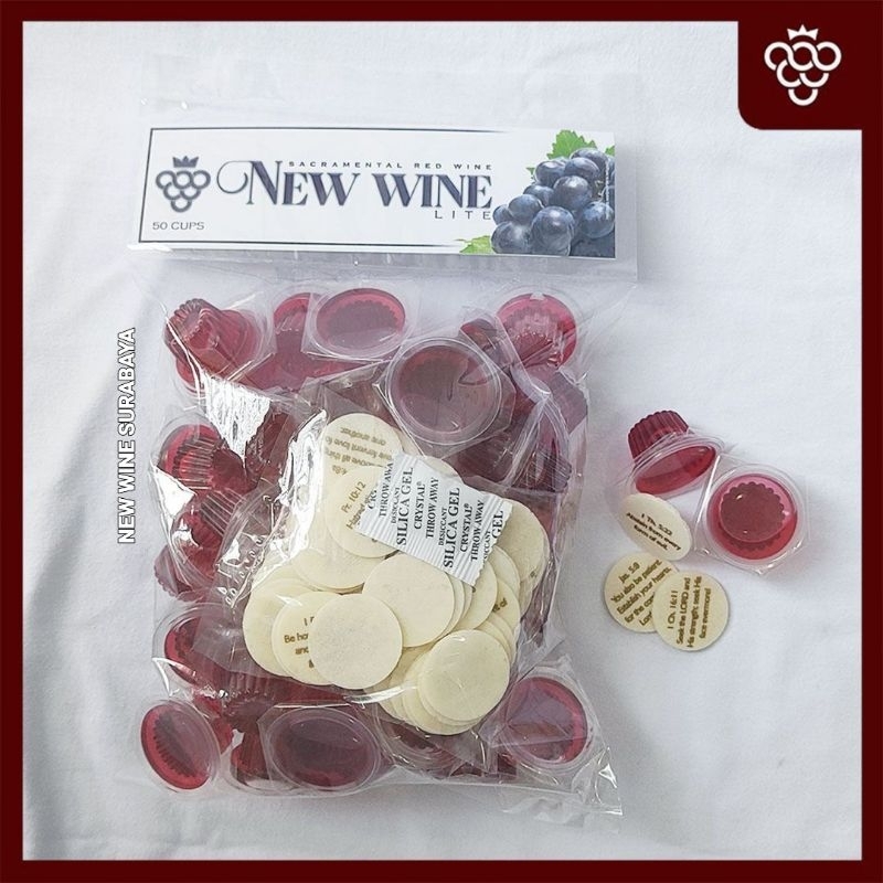 

ANGGUR PERJAMUAN KUDUS LITE + HOSTI AYAT KECIL INGGRIS ISI 50