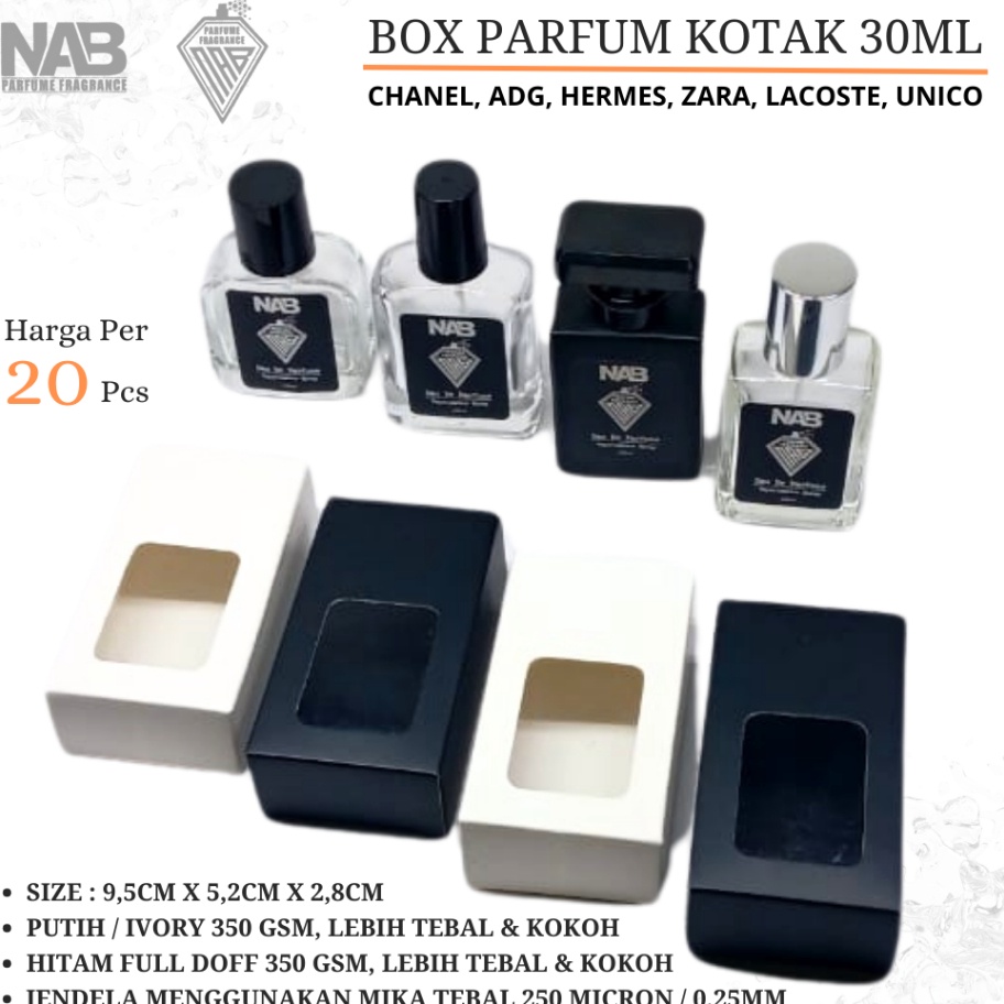 

NEW VARIAN BOX PARFUM KOTAK 3ML 95cm x 52cm x 28cm CANEL ADG ERMES ZARRE LACKOSTEI INOKU 3ML DUS BOX KEMASAN PARFUM KOTAK 3ML ISI 2 PCS