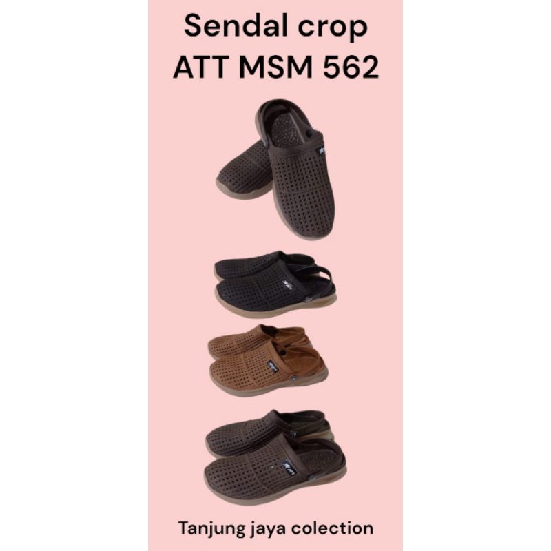 SEPATU SANDAL KARET PRIA ATT MSM 562/SANDAL SELOP KARET/SEPATU CROB KARET TALI BELAKANG ANTI AIR