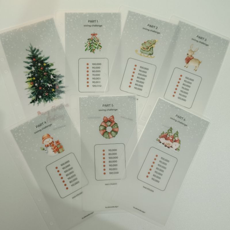 

Cash Envelope Christmas Saving Challenge size A6 Matte | Amplop tantangan menabung dan budgeting size A6