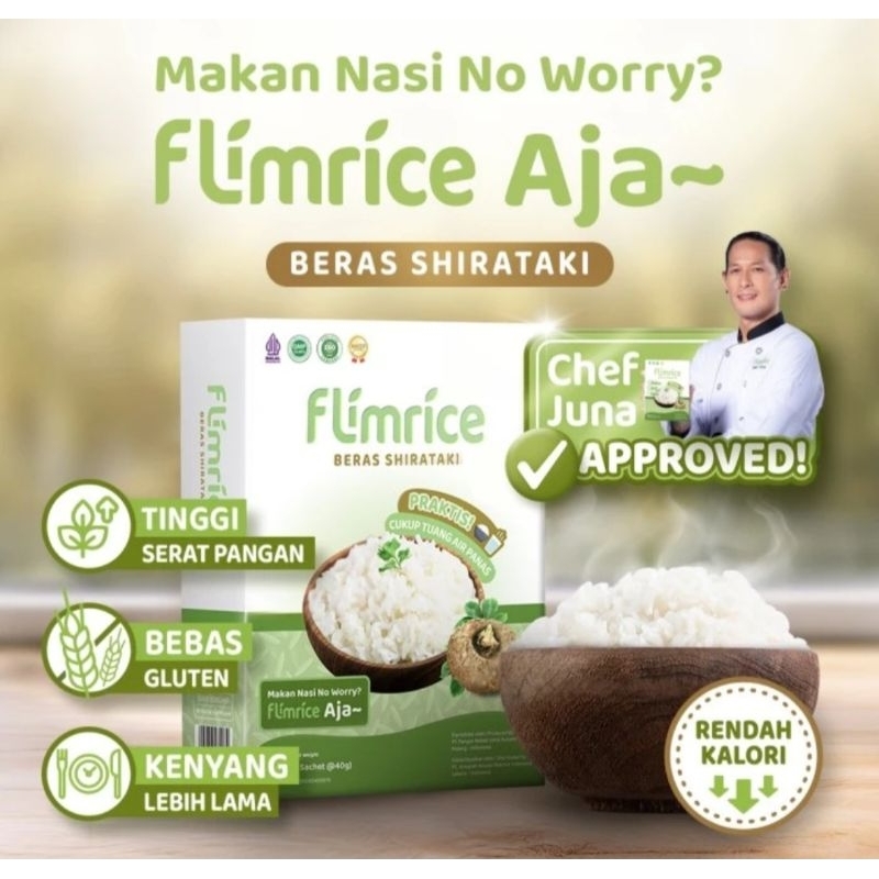 

FlimRice by Flimty Nasi Shirataki Nasi Diet Makassar Ready -1 Box isi 7 sachet