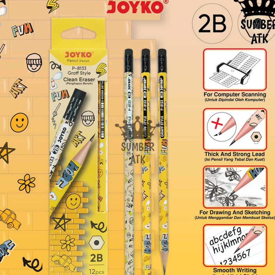 

Pencil Pensil P8133 2B 1 Box 12 Pcs Graff Style