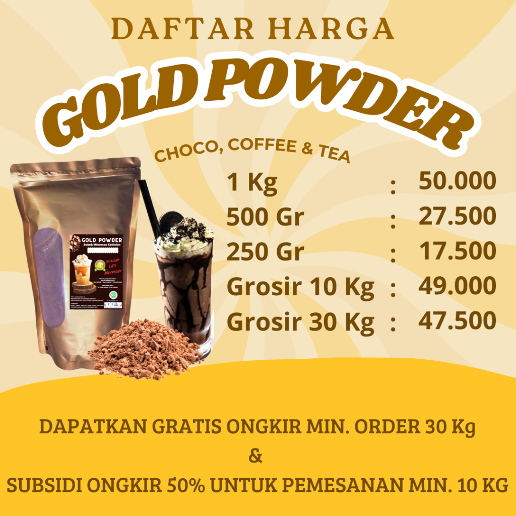 

Piscoklegit_ Gold Powder 1 Kg Rasa Coklat Benk Benk Beng Minuman Bubuk Bubuk Aneka Rasa Powder Drink