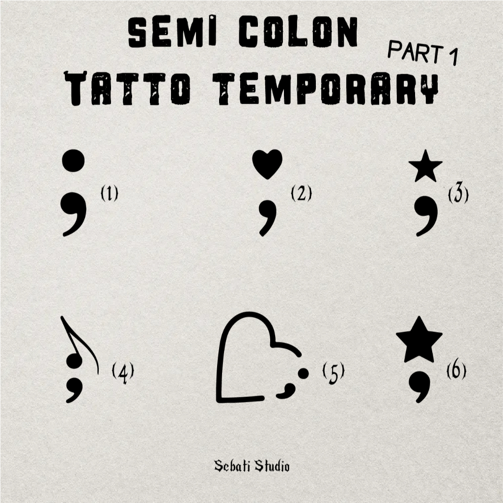 Semicolon Tatto Temporary PART 1| Tato Temporer Semi Colon Waterproof