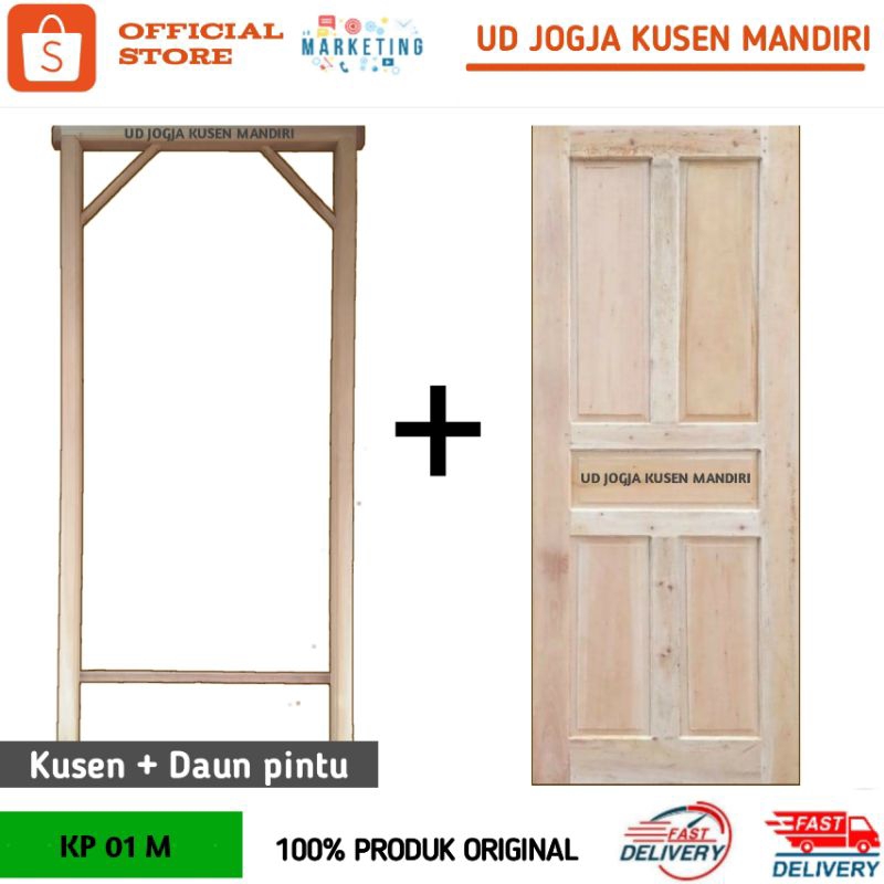 KPK 01 M - Set Kusen Pintu Single / Kusen plus daun pintu UD Jogja Kusen Mandiri