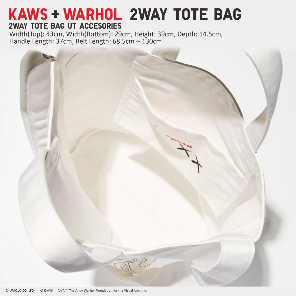 garansi kaws warhol ut 2way tote bag uniqlo kaws + andy warhol tas selempang katun tote kaws