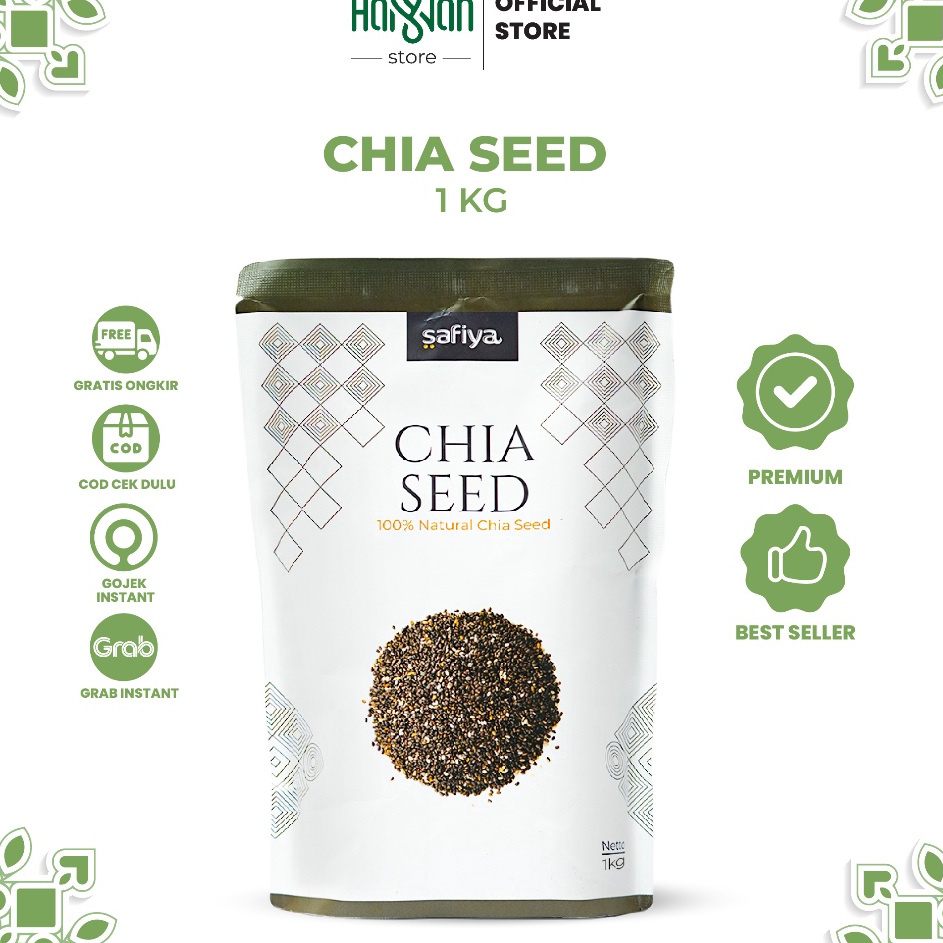 

ORIGINAL PRODUK Organic Black Chia Seed 1Kg Premium Original SAFIYA HERBAL