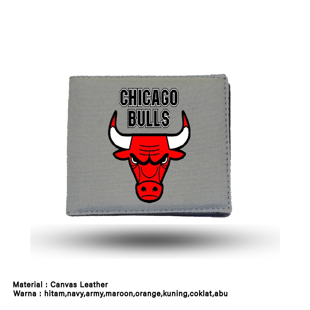 Dompet Pria Bahan Kanvas Leather CHICAGO BULLS + Free Box Exclusive