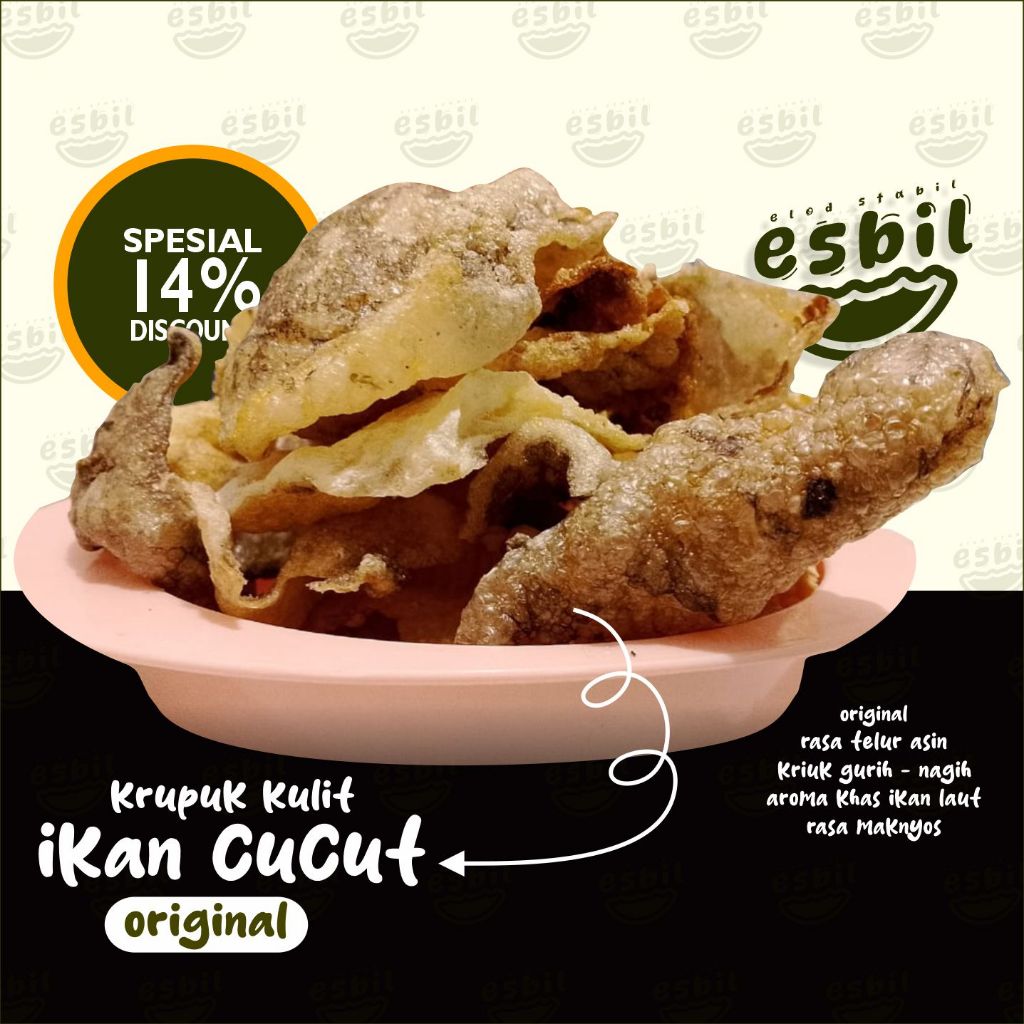 

Krupuk Kulit Ikan / Krupuk Kulit Ikan Cucut / Ikan Laut Original Khas Cirebon 120gr 1pack