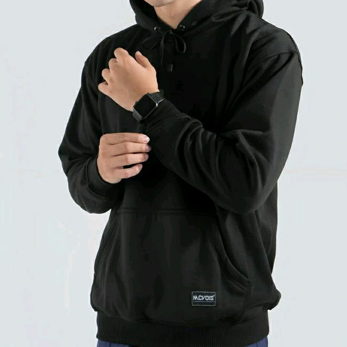 hoodie hitam polos,sweater hitam polos,sweater hitam topi keren pria wanita